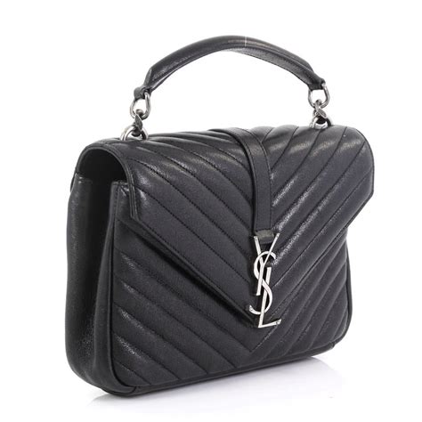 YSL Saint Laurent College Medium in Matelasse leather So black